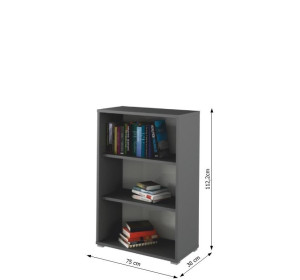 RIOMA NEW grafit/biela 04, kancelársky regál