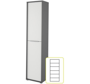 RIOMA NEW grafit/biela 06, kancelárska policová skriňa