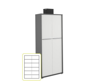 RIOMA NEW grafit/biela 07, kancelárska policová skriňa