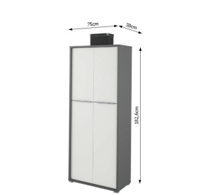 RIOMA NEW grafit/biela 07, kancelárska policová skriňa