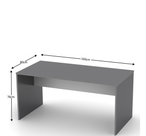 RIOMA NEW grafit/biela 16, kancelársky písací stôl