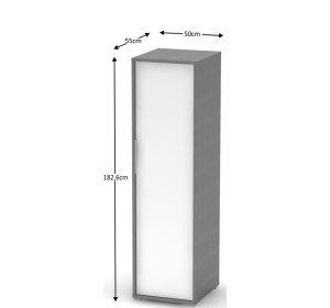 RIOMA NEW grafit/biela 20, kancelárska vešiaková skriňa