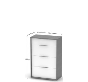 RIOMA NEW grafit/biela 22, komoda