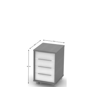 RIOMA NEW grafit/biela 30, kontajner so zámkom