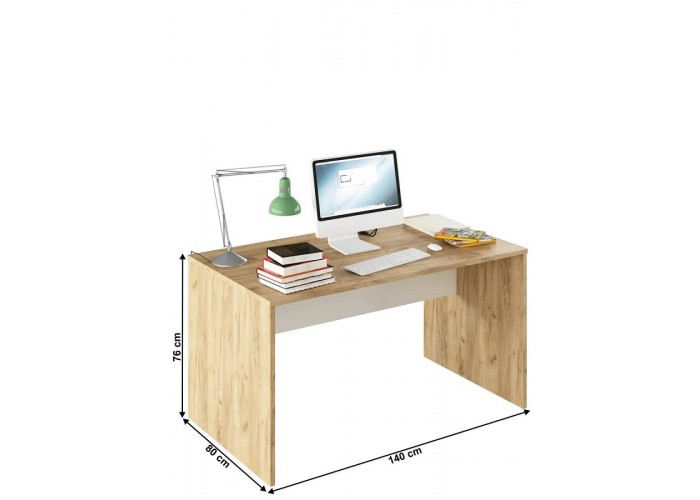 RIOMA dub artisan/biela 11, kancelársky písací stôl
