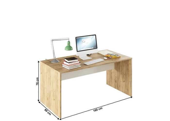 RIOMA dub artisan/biela 16, kancelársky písací stôl