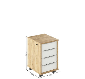 RIOMA dub artisan/biela 30, kontajner so zámkom