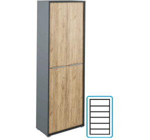 RIOMA NEW grafit/dub artisan 05, kancelárska policová skriňa