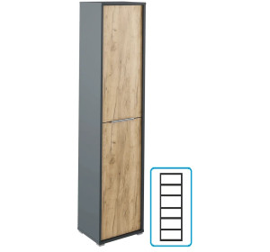 RIOMA NEW grafit/dub artisan 06, kancelárska policová skriňa