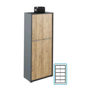 RIOMA NEW grafit/dub artisan 07, kancelárska policová skriňa