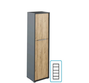 RIOMA NEW grafit/dub artisan 08, kancelárska policová skriňa