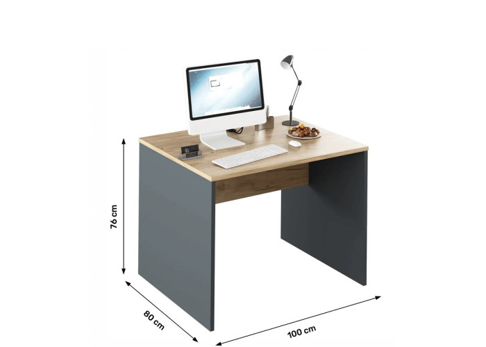 RIOMA NEW grafit/dub artisan 12, kancelársky písací stôl