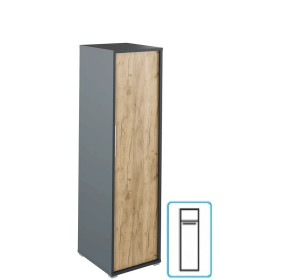 RIOMA NEW grafit/dub artisan 20, kancelárska vešiaková skriňa