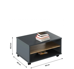 RIOMA NEW grafit/dub artisan 32, konferenčný stolík