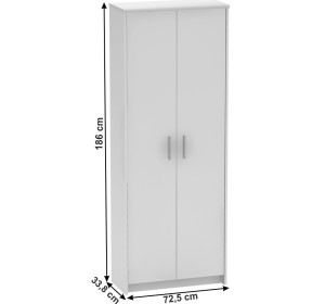 JOHAN 2 NEW biela matná 05, kancelárska policová skriňa