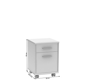 JOHAN 2 NEW biela matná 07, kontajner pod písací stôl