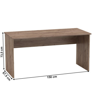 JOHAN 2 NEW kraft dunkel/biela 01, kancelársky písací stôl JOHAN 2 NEW kraft dunkel/biela 01, kancelársky písací stôl