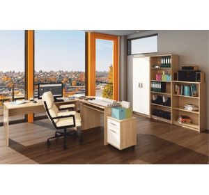 JOHAN 2 NEW dub sonoma/biela 08, kancelársky zasadací stôl