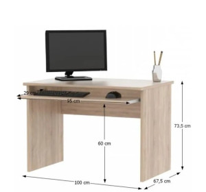 JOHAN 2 NEW dub sonoma/biela 02, kancelársky PC stôl