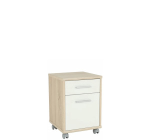 JOHAN 2 NEW dub sonoma/biela 07, kontajner pod písací stôl