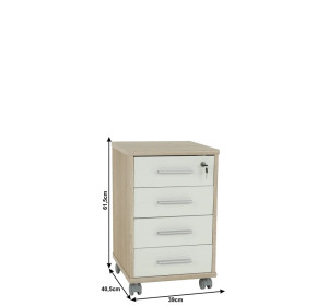 JOHAN 2 NEW dub sonoma/biela 12, kontajner so zámkom