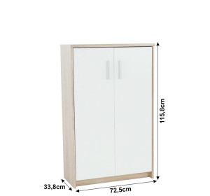 JOHAN 2 NEW dub sonoma/biela 13, kancelárska skrinka