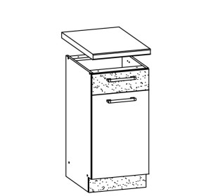 MODENA biely lesk/grafit matný MD13/D40S1, dolná skrinka so zásuvkou v šírke 40 cm