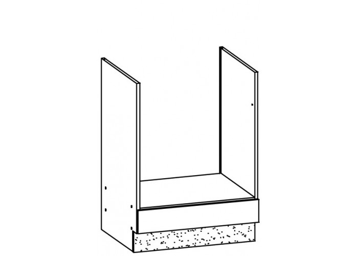MODENA buk/biely lesk MD17/D60P, dolná skrinka na vstavanú rúru v šírke 60 cm