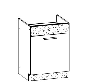 MODENA biely lesk/grafit matný MD18/D60Z, dolná drezová skrinka v šírke 60 cm