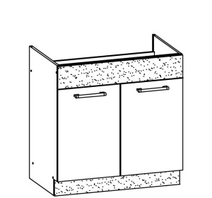 MODENA biely lesk/grafit matný MD19/D80Z, dolná drezová skrinka v šírke 80 cm