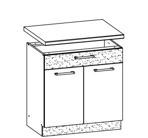 MODENA biely lesk/grafit matný MD20/D80S1, dolná skrinka so zásuvkou v šírke 80 cm