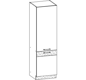MODENA biely lesk/grafit matný MD22/D60C, vysoká potravinová skrinka v šírke 60 cm
