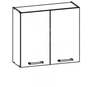 MODENA biely lesk/grafit matný MD26/G80, horná skrinka v šírke 80 cm