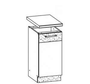 MODENA biely lesk/grafit matný MD27/D40, dolná skrinka v šírke 40 cm