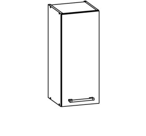 MODENA biely lesk/grafit matný MD02/G30, horná skrinka v šírke 30 cm