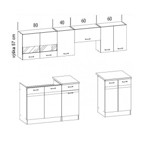ELIZA 180/240 dub wenge/rijeka svetlá, kuchynská linka