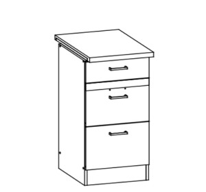 ELIZA EZ12/D40S3, dolná zásuvková skrinka v šírke 40 cm