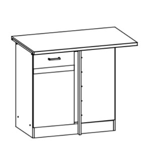 ELIZA EZ18/D100NW, dolná skrinka určená do rohu v šírke 100 cm