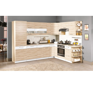 MODENA buk/biely lesk MD02/G30, horná skrinka v šírke 30 cm