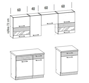 MODENA biely lesk/grafit matná 160/220, kuchynská linka