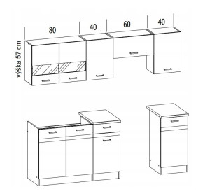 ELIZA 160/220 dub wenge/rijeka svetlá, kuchynská linka