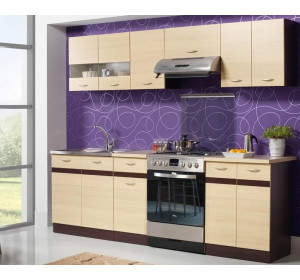 ELIZA 180/240 rijeka svetlá/dub wenge, kuchynská linka