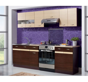 ELIZA 180/240 dub wenge/rijeka svetlá, kuchynská linka