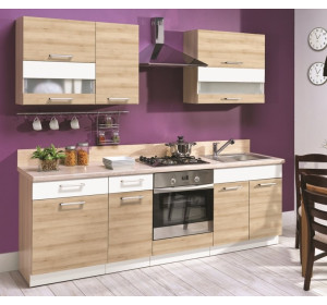 MODENA buk/biely lesk 180/240, kuchynská zostava