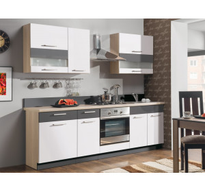 MODENA biely lesk/grafit matný MD02/G30, horná skrinka v šírke 30 cm