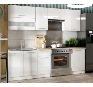 TIFFANY 180/240 biely lesk, kuchynská linka 180/240 cm