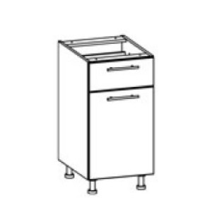 TIFFANY biely lesk T16/D40S1, dolná skrinka so zásuvkou v šírke 40 cm