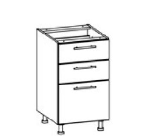 TIFFANY biely lesk T17/D45S3, dolná zásuvková skrinka v šírke 45 cm