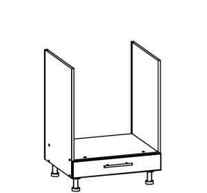 TIFFANY biely lesk T21/D60P, dolná skrinka na vstavanú rúru v šírke 60 cm
