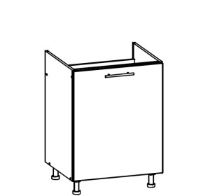 TIFFANY biely lesk T23/D60Z, dolná drezová skrinka v šírke 60 cm